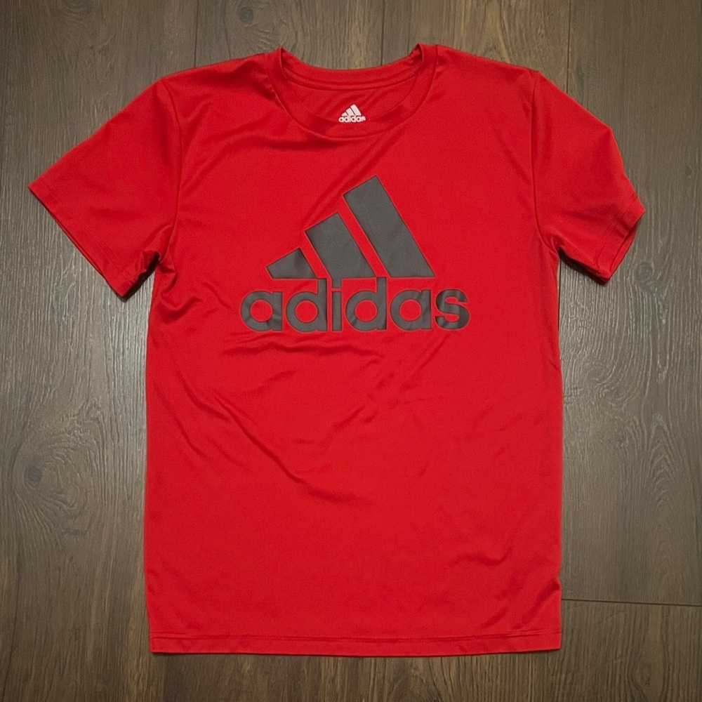 Adidas Kids Red Tee with Black Logo